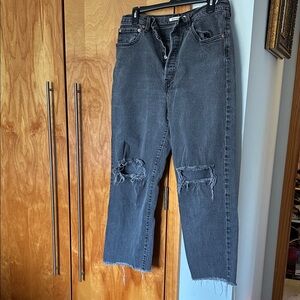 Black Distressed High-Rise Women’s Jeans wore once